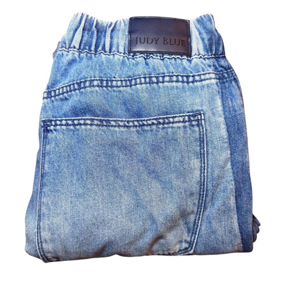 Judy Blue High Waist Wilhelmina Drawstring Jeans Womens 0/24 Pull On Wide Leg